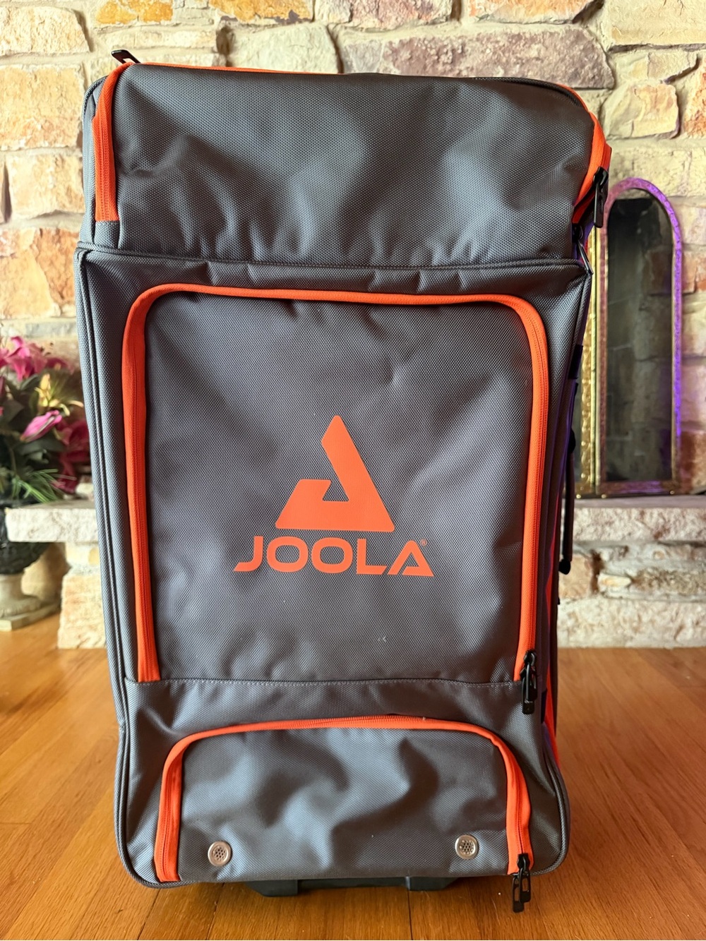 JOOLA Gray Backpack with Orange Accents